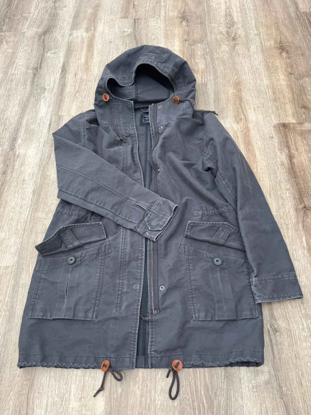 Abercrombie & Fitch Women's Charcoal Utility Jacket with Hood